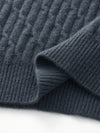 COMOBOCA 100% Cashmere Women's Cable Knit Polo Neck Sweater