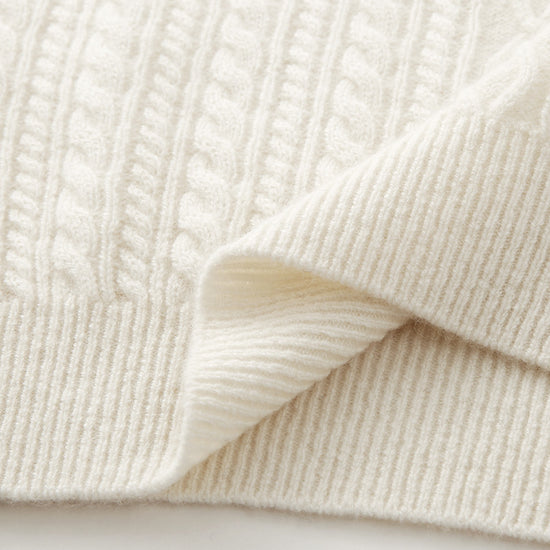 COMOBOCA 100% Cashmere Women's Cable Knit Button Front Sweater