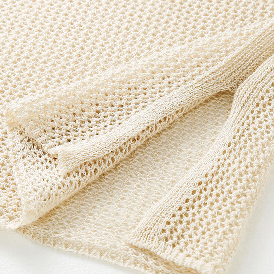 COMOBOCA Women's Sheer Mesh Knit Cap Sleeve Top with Side Slit