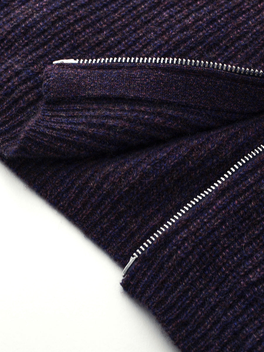 COMOBOCA 100% Cashmere Women's Ribbed Collared Zip Up Cardigan