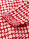 COMOBOCA 100% Wool Women's Houndstooth Cardigan