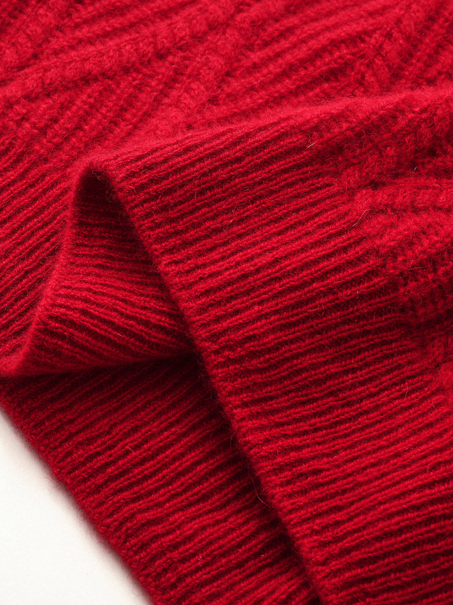 COMOBOCA 100% Cashmere Women's Cable Knit Sweater