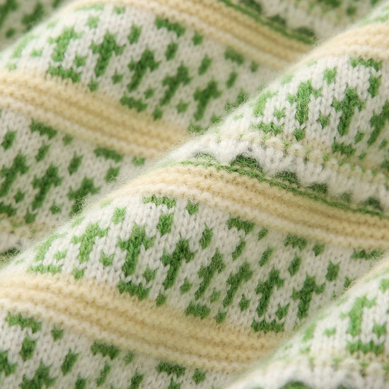 COMOBOCA 100% Wool Women's Vintage Inspired Striped Knit Cardigan