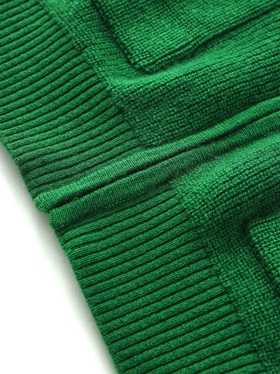 COMOBOCA 100% Wool Kids' Ribbed Zip Up Hooded Cardigan