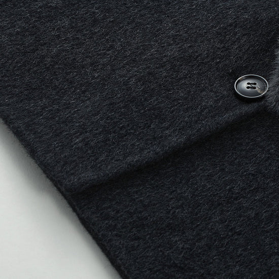 COMOBOCA Women's Fuzzy Sailor Collar Button Front Coat