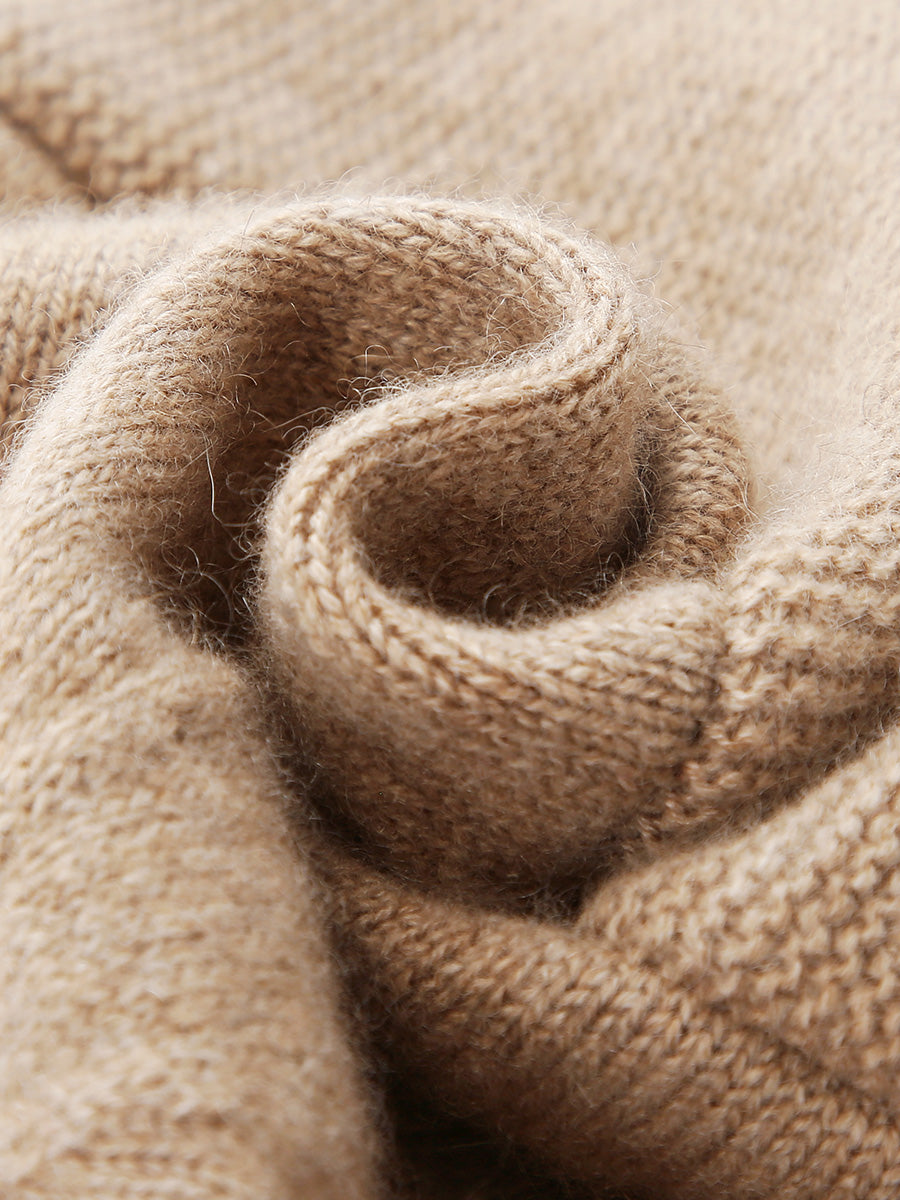 COMOBOCA 100% Cashmere Women's Button Decorated Knit Beanie