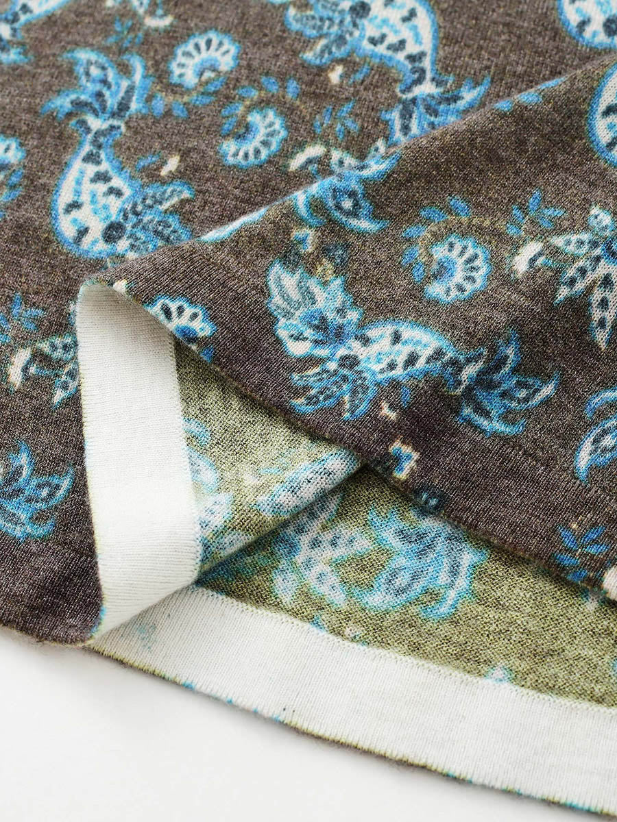 COMOBOCA Women's Paisley Floral Print Knit Sweater