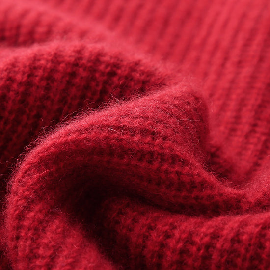 COMOBOCA 100% Cashmere Women's Button Neck Cable Knit Sweater