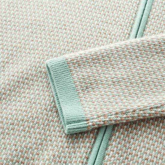 COMOBOCA 100% Cashmere Women's Textured Knit Zip Up Cardigan