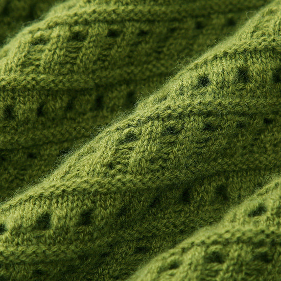 COMOBOCA 100% Wool Women's Soft Knit Lace Sweater