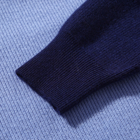 COMOBOCA 100% Wool Women's Contrast Sleeve Sweater