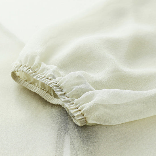 COMOBOCA 100% Mulberry Silk Women's Tie-Front Blouse