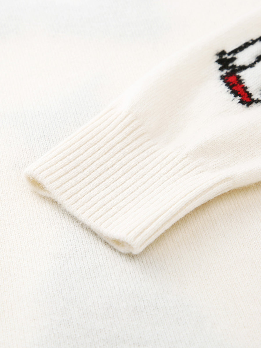 COMOBOCA 100% Cashmere Women's Christmas Embroidered Knit Sweater