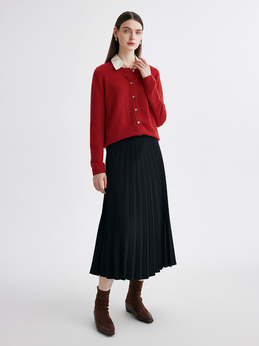 COMOBOCA 100% Cashmere Women's Button-Up Cardigan