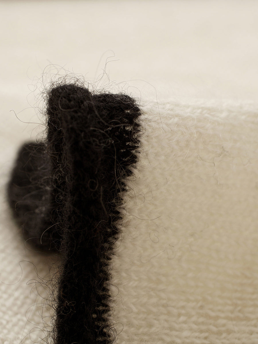 COMOBOCA 100% Cashmere Women's Striped Knit Scarf