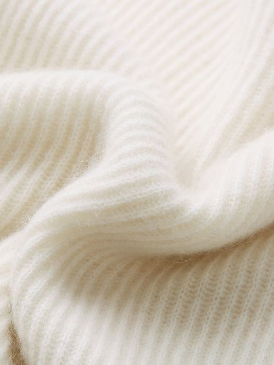 COMOBOCA 100% Cashmere Women's V-Neck Loose Knit Sweater