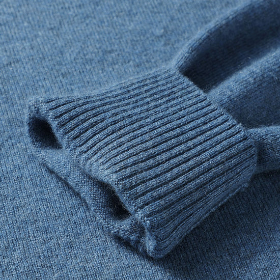 COMOBOCA 100% Cashmere Men's Mock Neck Knit Sweater