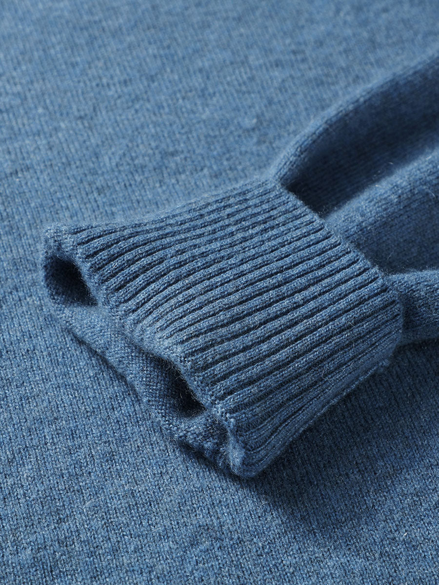 COMOBOCA 100% Cashmere Men's Mock Neck Knit Sweater