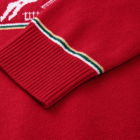 COMOBOCA 100% Wool Women's Reindeer Knit Sweater