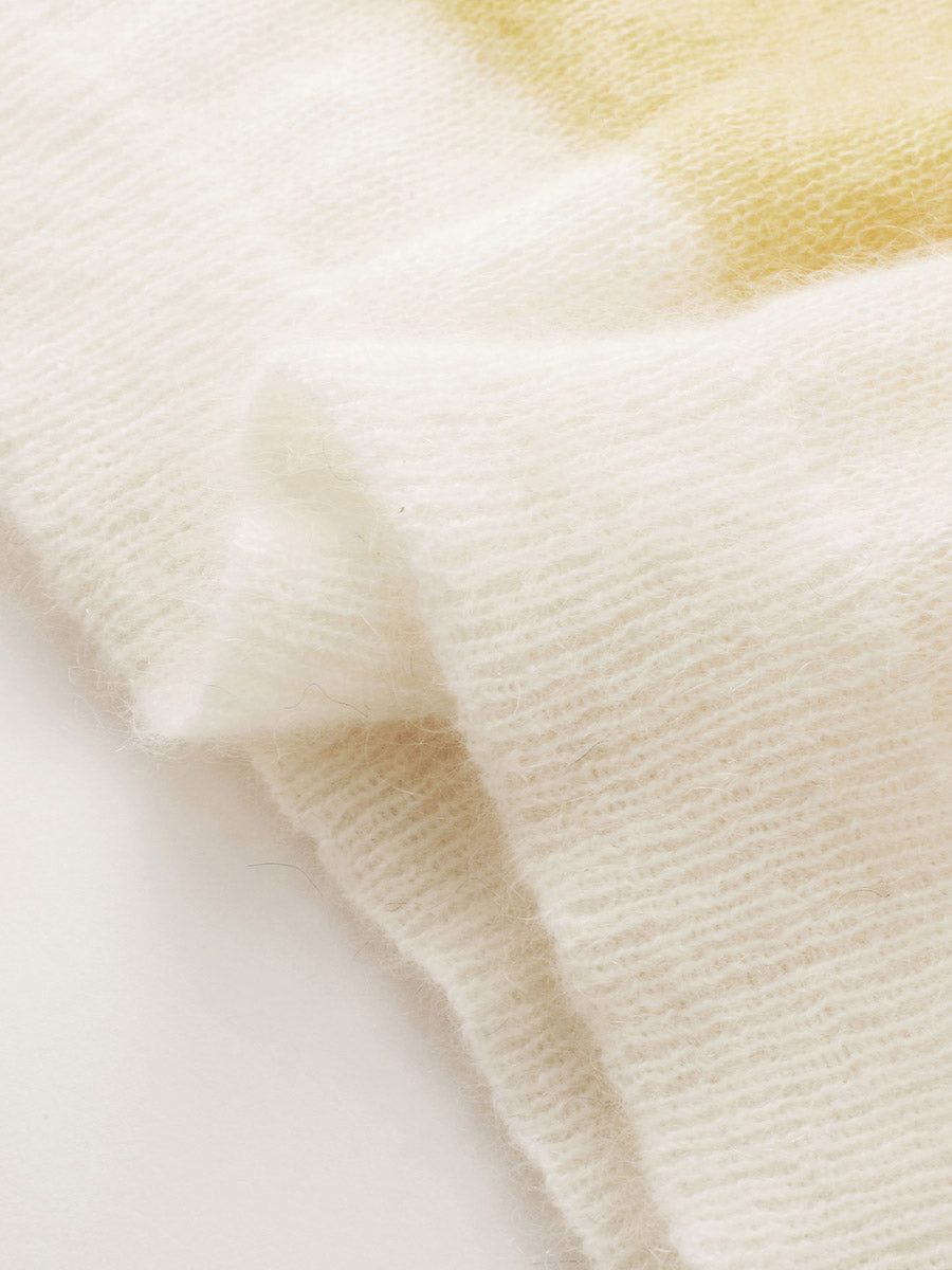 COMOBOCA Women's Mohair Striped Round Neck Sweater