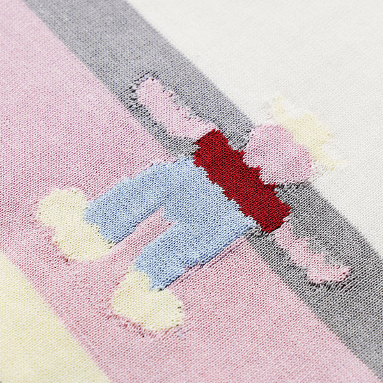 COMOBOCA Women's Farm Scene Striped Knit T-Shirt