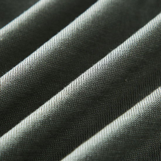 COMOBOCA Women's Lyocell V-Neck Ribbed Knit T-Shirt