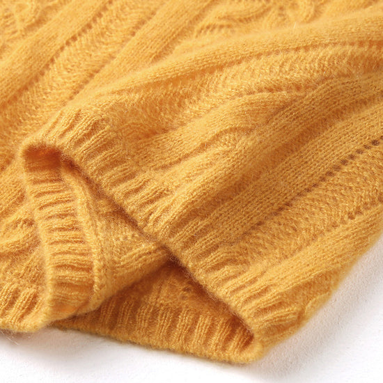 COMOBOCA 100% Cashmere Women's V-Neck Drop Shoulder Sweater