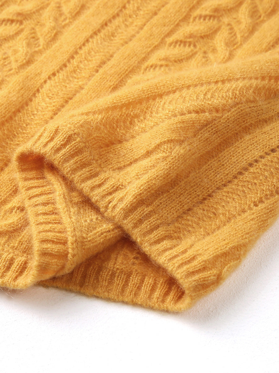 COMOBOCA 100% Cashmere Women's V-Neck Drop Shoulder Sweater