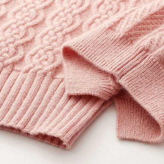 COMOBOCA 100% Cashmere Women's Cable Heart Patterned Knit Sweater