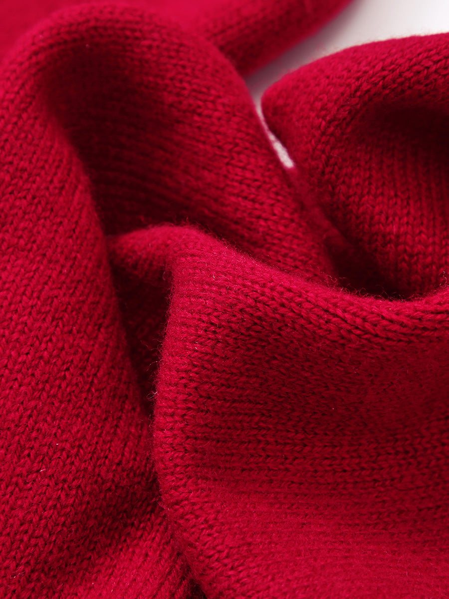 COMOBOCA 100% Wool Elegant Ribbed Scarf