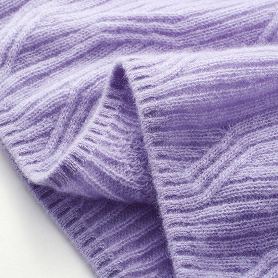 COMOBOCA 100% Cashmere Women's Geometric Wave Knit Sweater