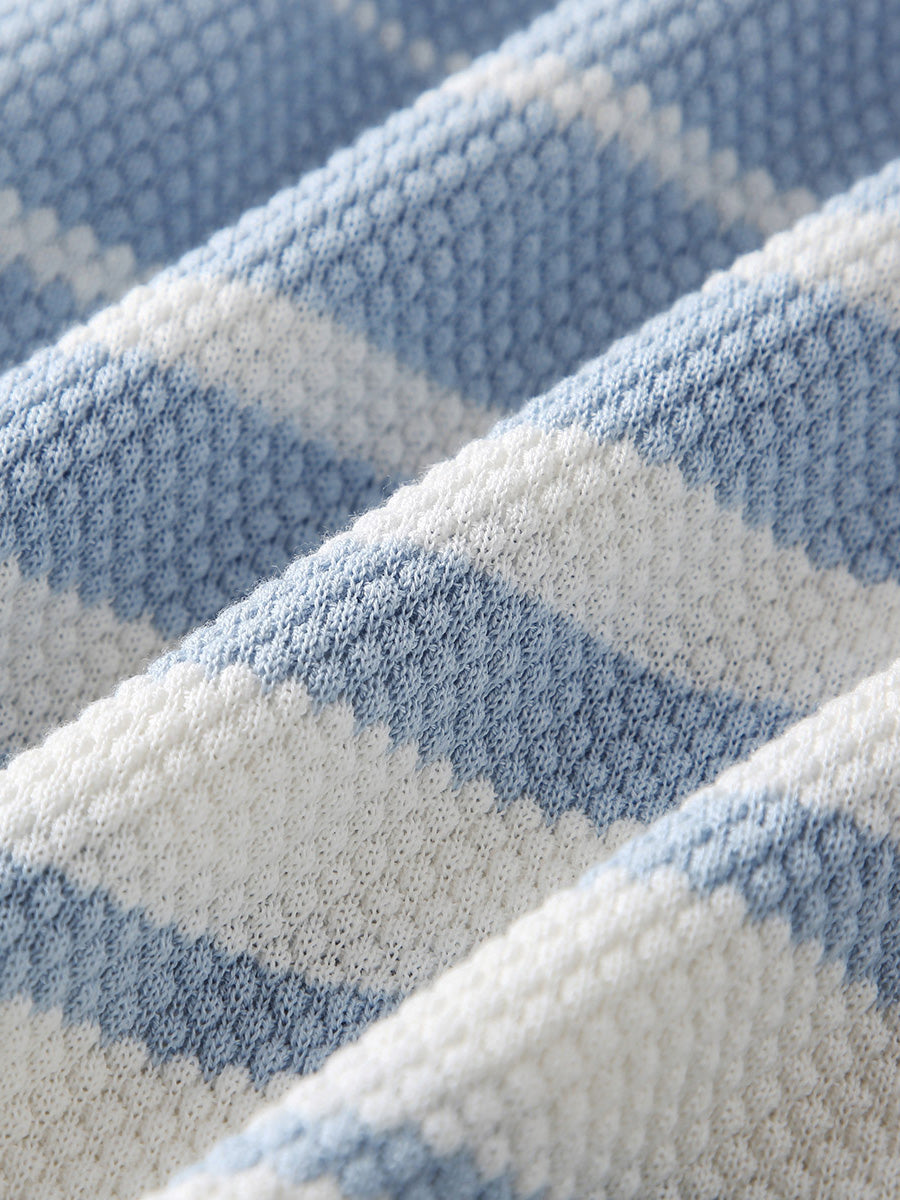 COMOBOCA Women's Striped Polo Knit T-Shirt