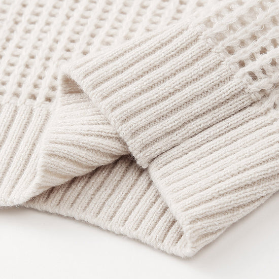 COMOBOCA 100% Wool Women's Ribbed Knit Sweater