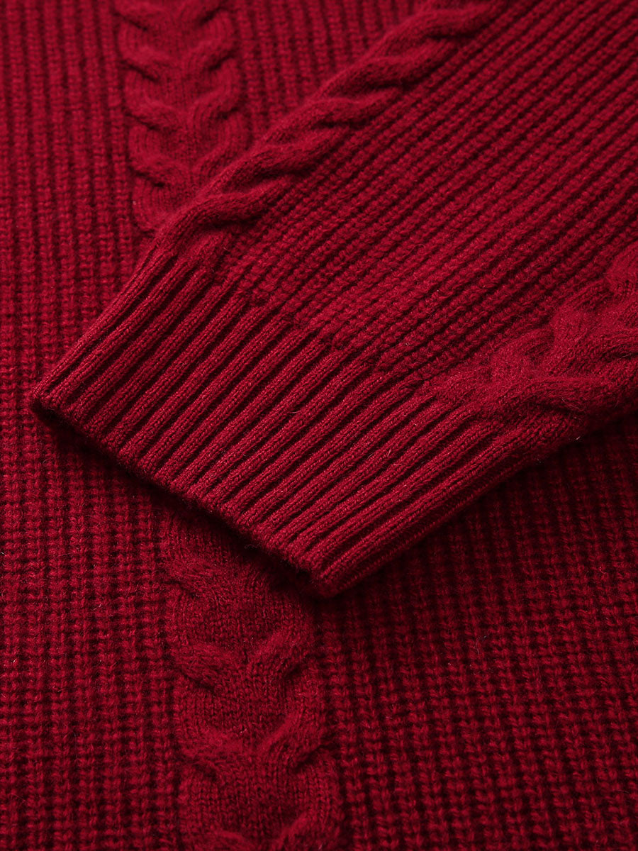 COMOBOCA 100% Wool Women's Cozy Cable Knit Long Coat