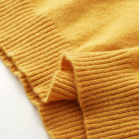 COMOBOCA 100% Cashmere Women's Embroidered Logo Short Sleeve Sweater