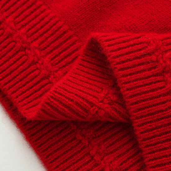 COMOBOCA 100% Wool Kids' Fair Isle Pattern Round Neck Sweater