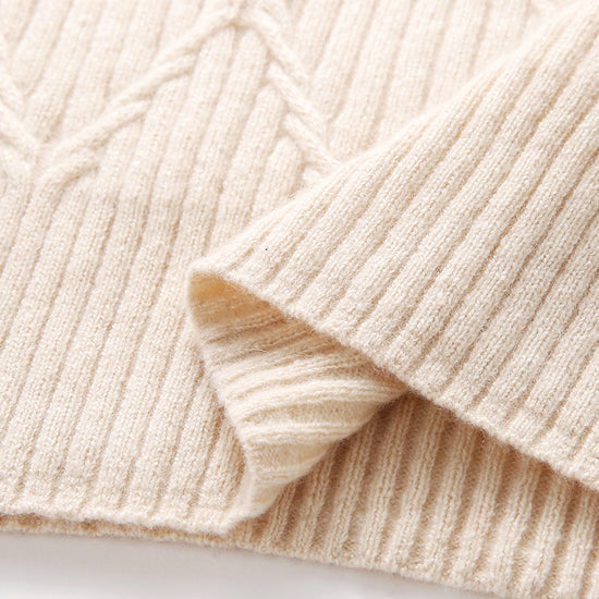 COMOBOCA 100% Cashmere Women's Cable Knit Hoodie