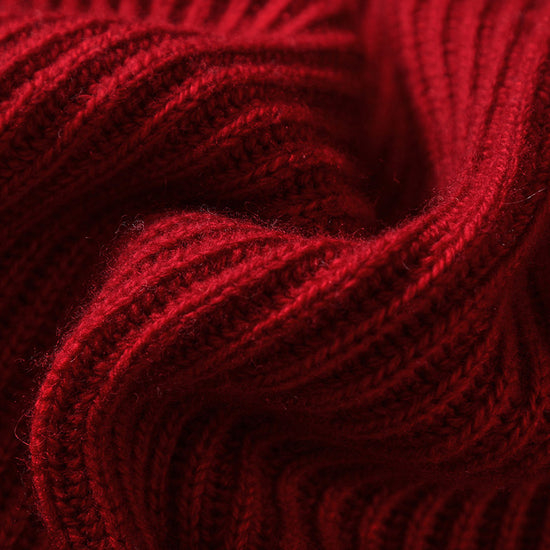 COMOBOCA 100% Wool Women's Half-High Neck Zip Cardigan