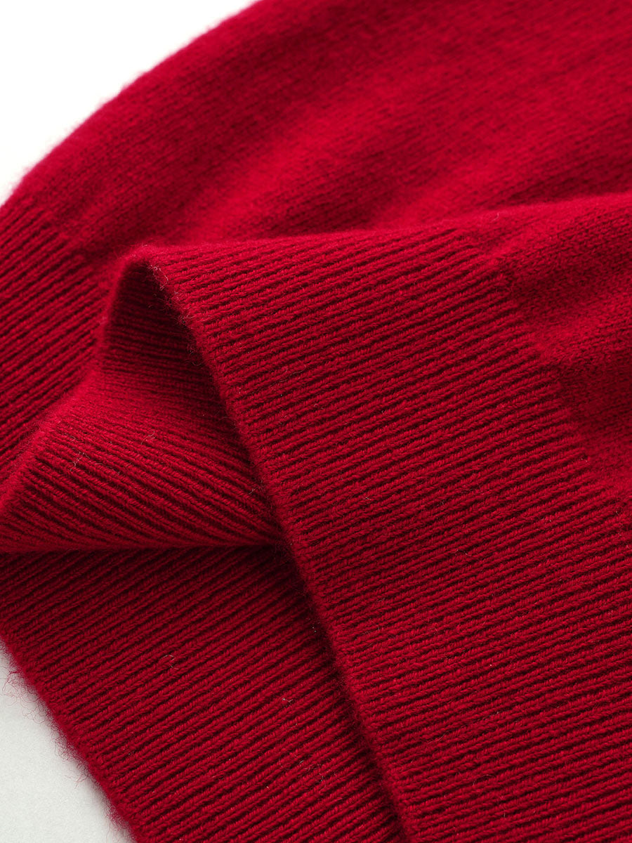 COMOBOCA 100% Wool Kids' Argyle Pattern Round Neck Sweater