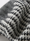 COMOBOCA 100% Cashmere Elegant Houndstooth Knit Beret