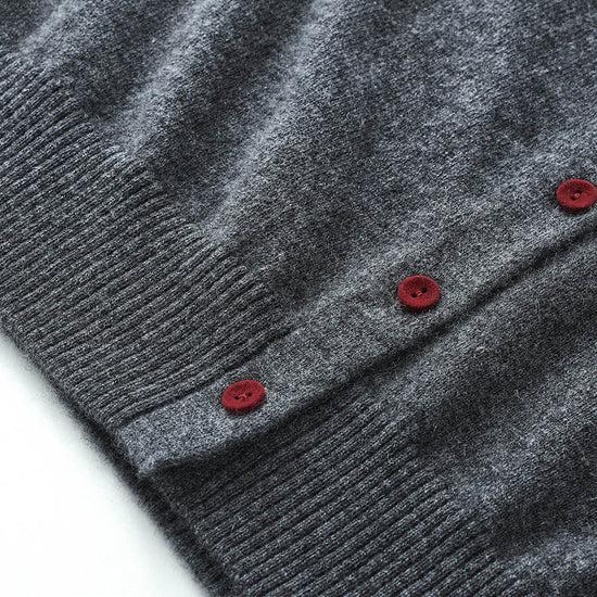 COMOBOCA 100% Cashmere Women's Turtleneck Button Front Knit Cardigan