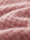 COMOBOCA 100% Cashmere Women's Round Neck Ribbed Knit Sweater