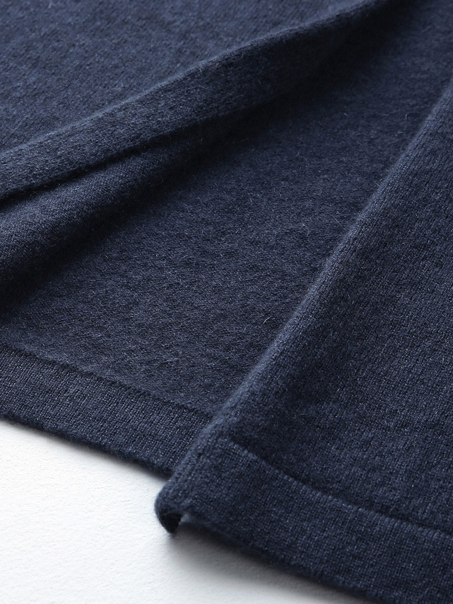 COMOBOCA 100% Cashmere Women's Leather Buckle Knit Coat