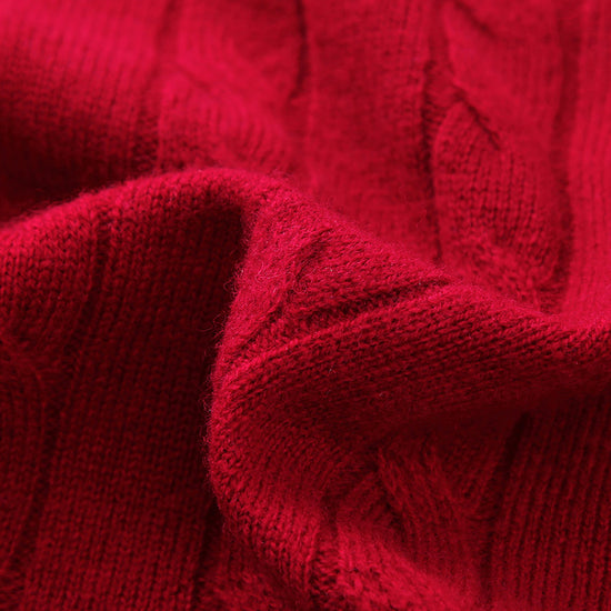 COMOBOCA 100% Wool Ribbed Cable Extra Size Knit Cardigan