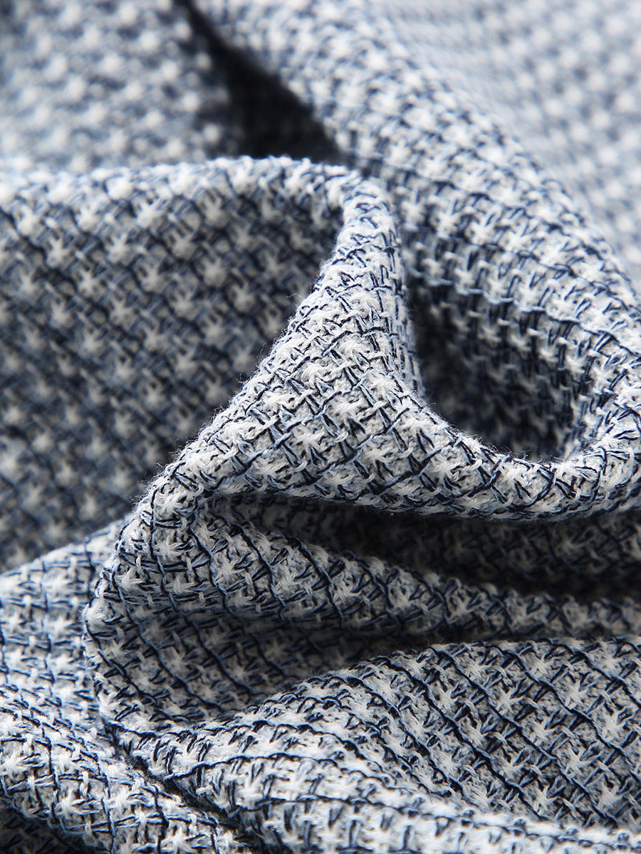 COMOBOCA Women's Cotton Silk Frayed Edge Button-Up Blouse