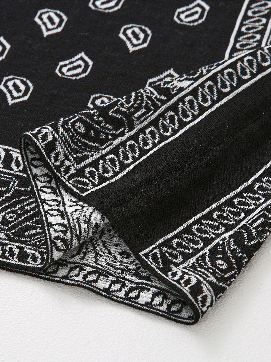 COMOBOCA Women's 2-in-1 Bandana Print Knit Top