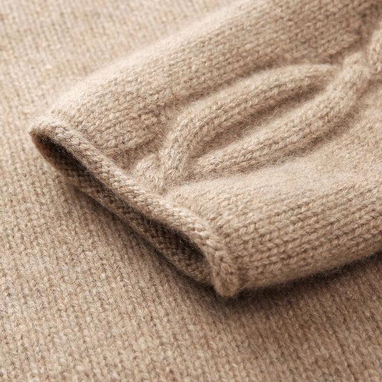 COMOBOCA 100% Cashmere Women's Cable Knit Cardigan