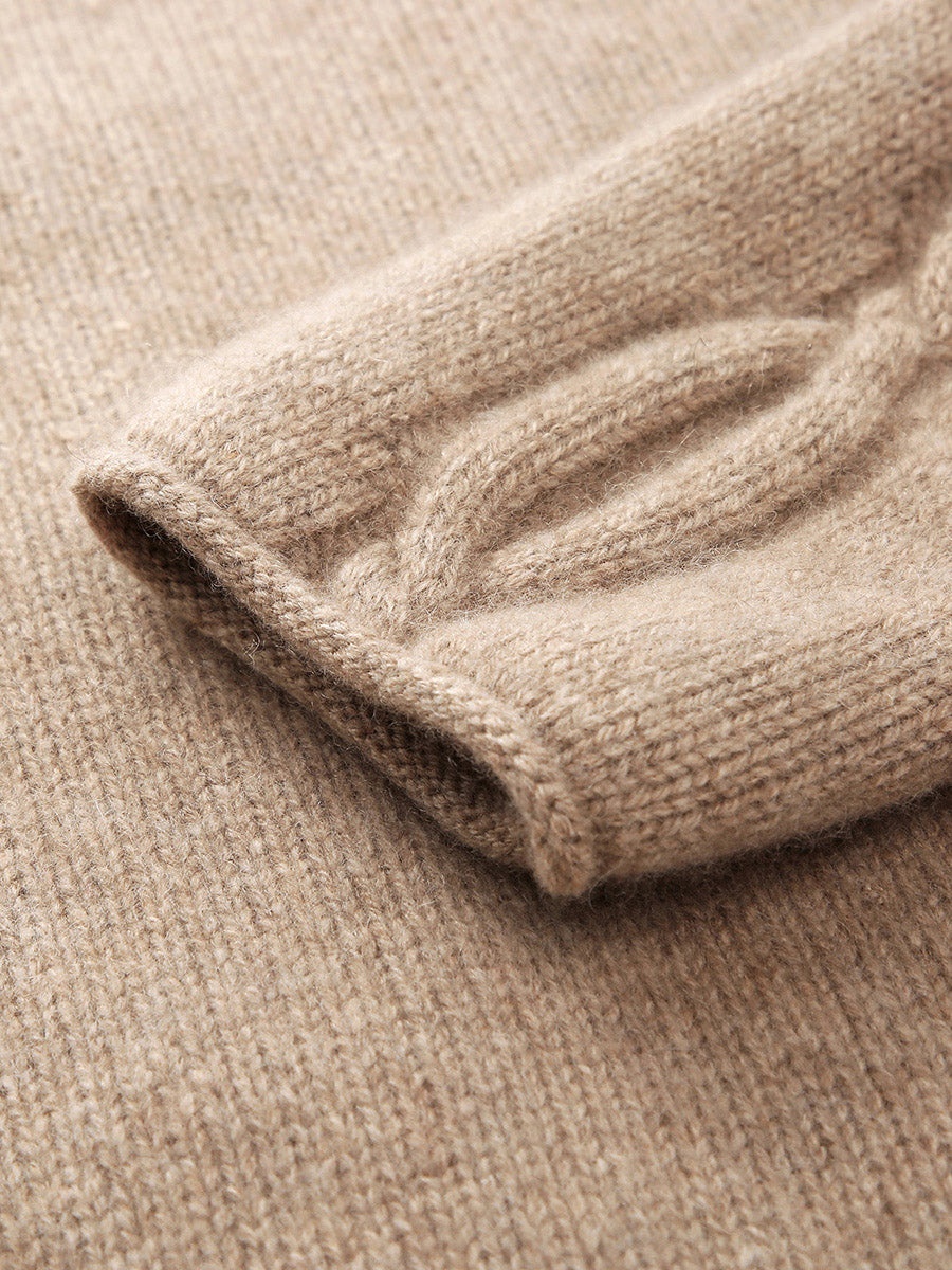 COMOBOCA 100% Cashmere Women's Cable Knit Cardigan