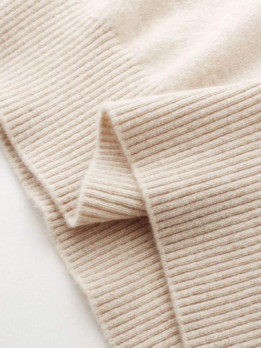 COMOBOCA 100% Cashmere Women's Fair Isle Mock Neck Button Front Sweater