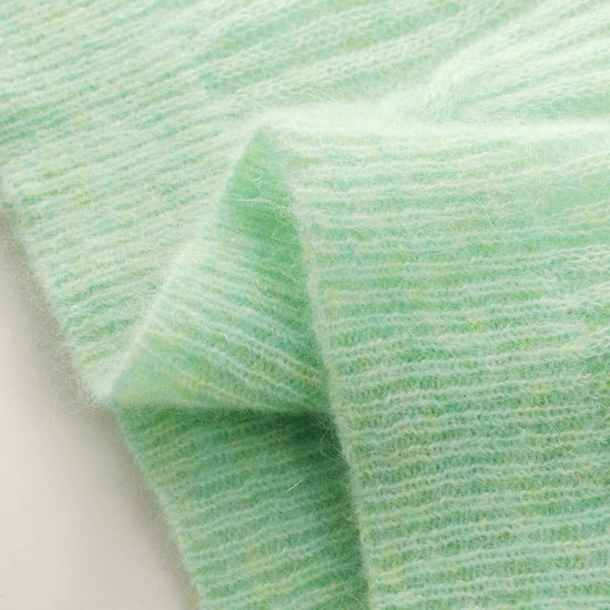 COMOBOCA Women's Mohair Cable Knit Round Neck Sweater